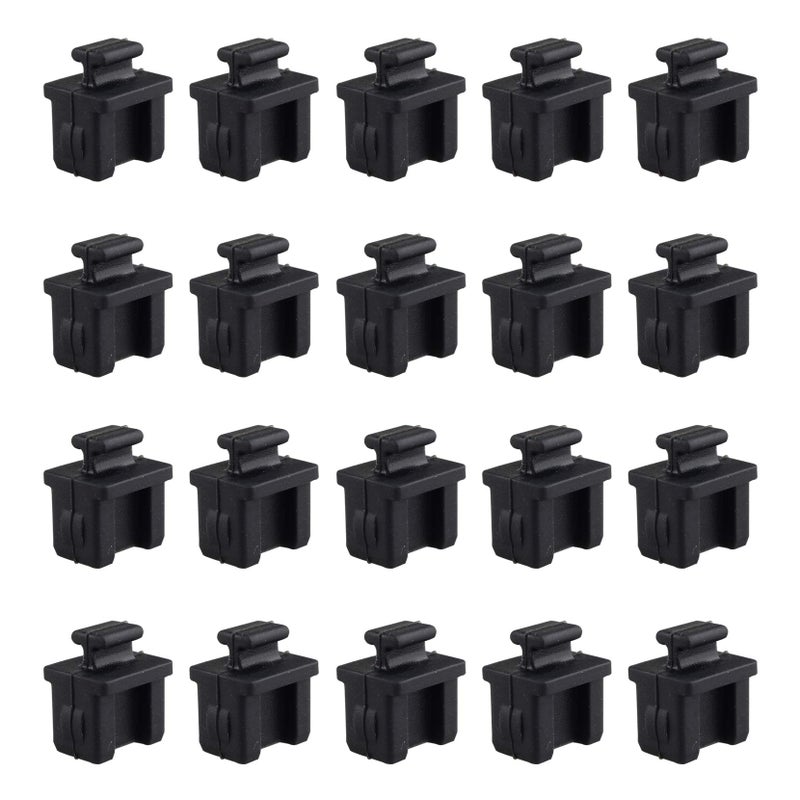 Futheda 20PCS Silicone SFP-B HUB Anti Dust Stopper Plug Cap Cover for Protect Devices Data Port Black - Image 1